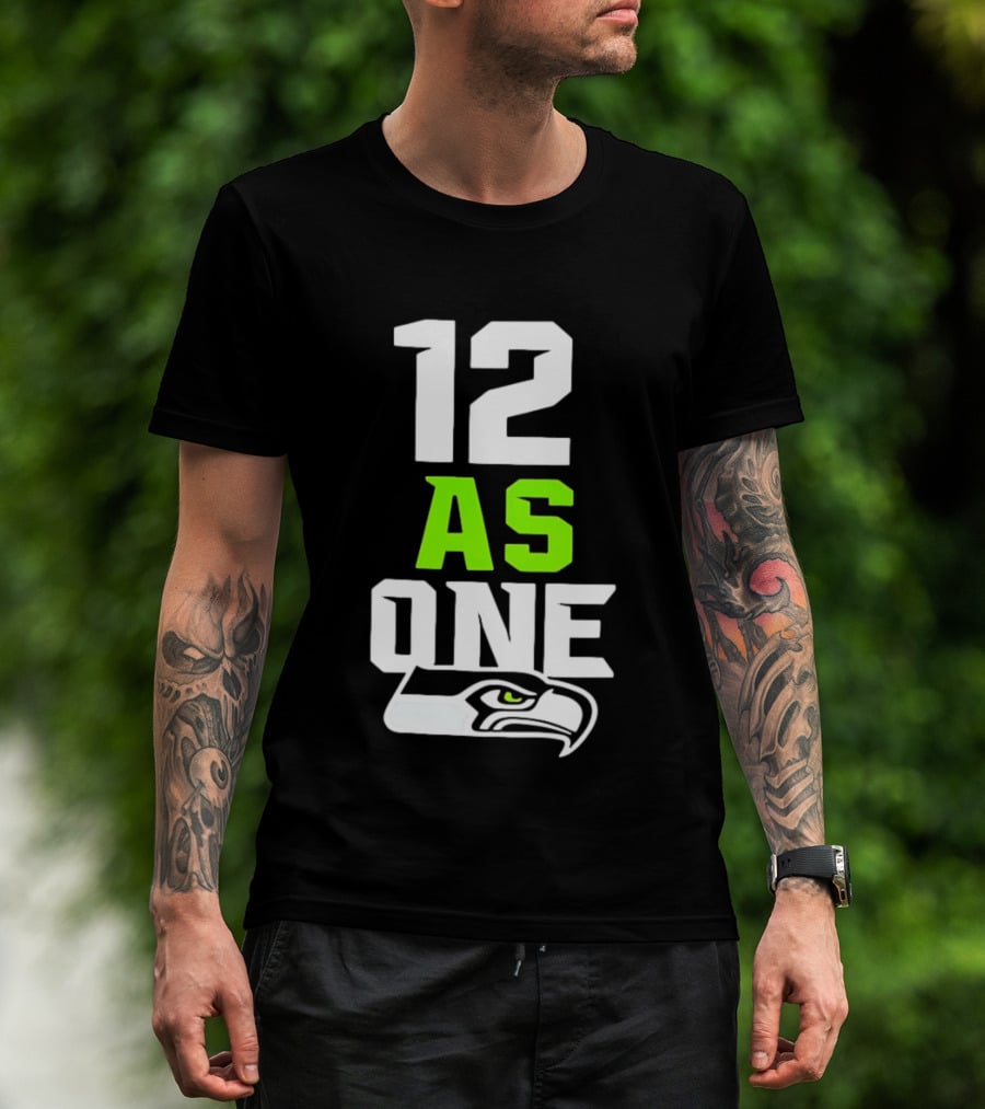 Seattle Seahawks 12 As One Fan Slogan With Team T-Shirt