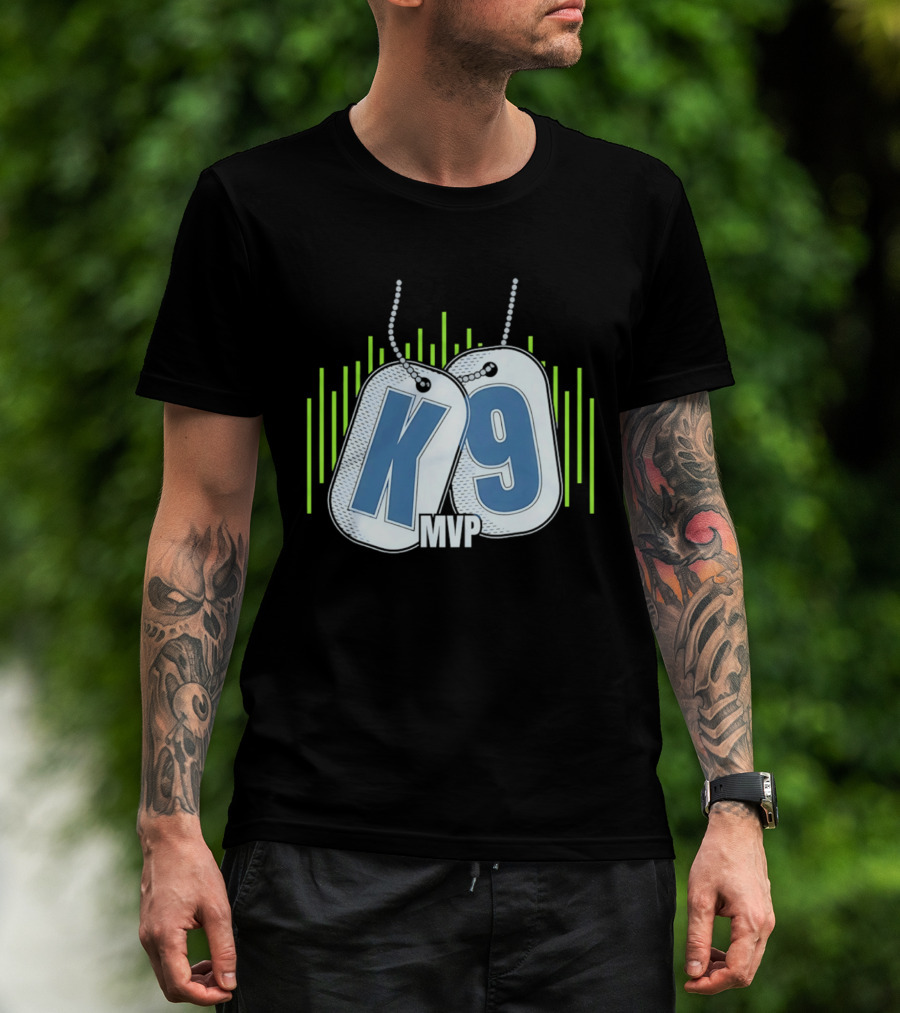 Seattle Seahawks K9 MVP Navy Dog Tags T-Shirt