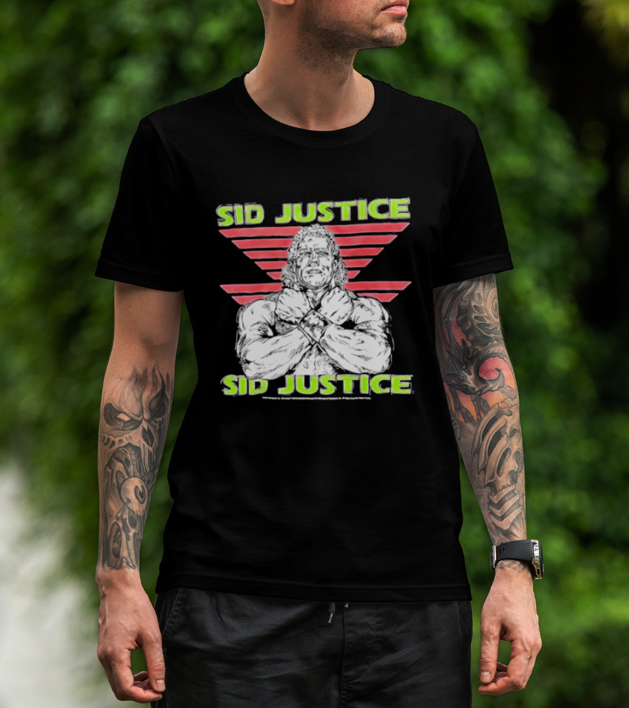 Sid Justice Wrestling Icon Retro Red T-Shirt