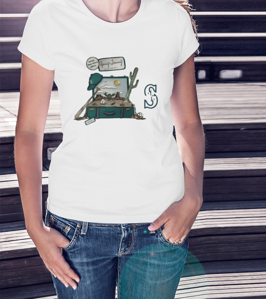 2026 Mariners Spring Training Arizona Cactus Suitcase Baseball Adventure T-Shirt