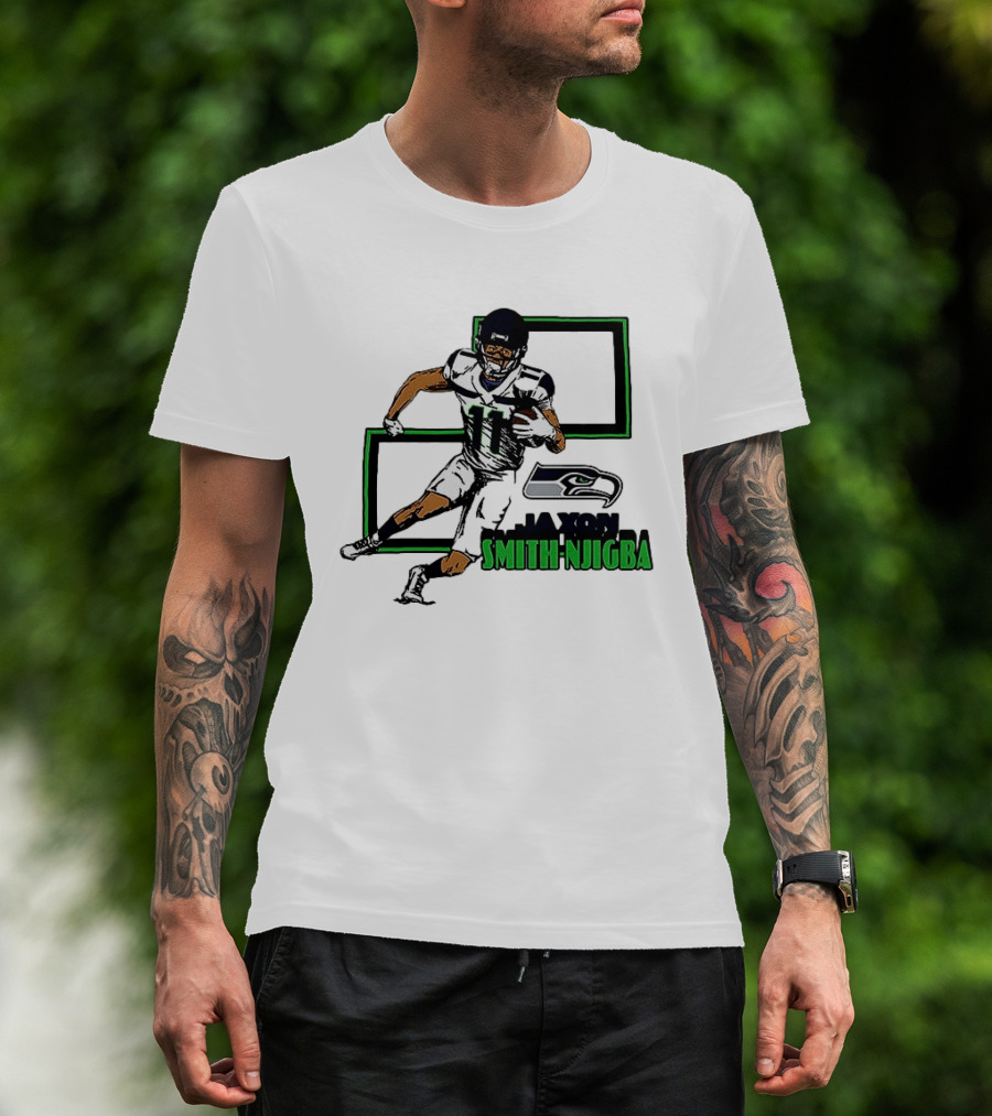 Jaxon Smith Njigba Seattle Seahawks Football Action Seahawks T-Shirt