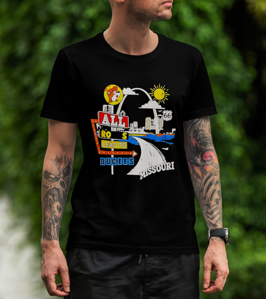 All Roads Lead To Buc Ee's Missouri Route 66 T-Shirt