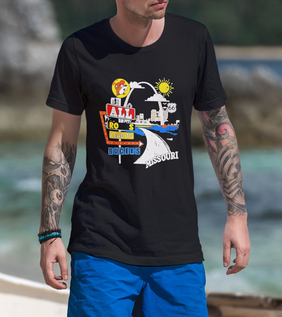 All Roads Lead To Buc Ee's Missouri Route 66 T-Shirt