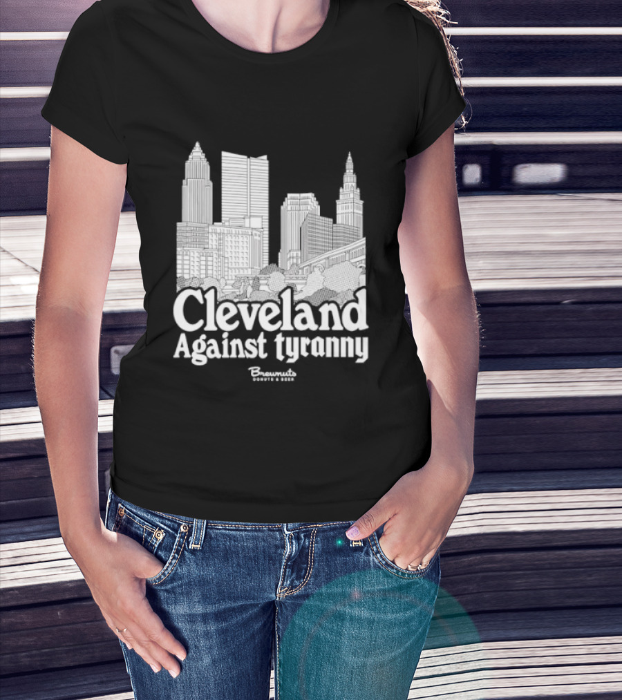 Cleveland Against Tyranny City Skyline Tower City Terminal Towers T-Shirt