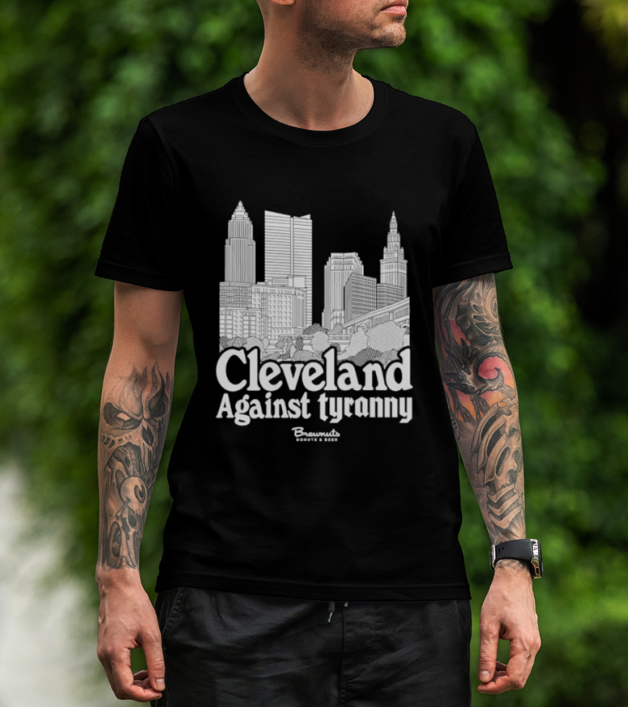 Cleveland Against Tyranny City Skyline Tower City Terminal Towers T-Shirt