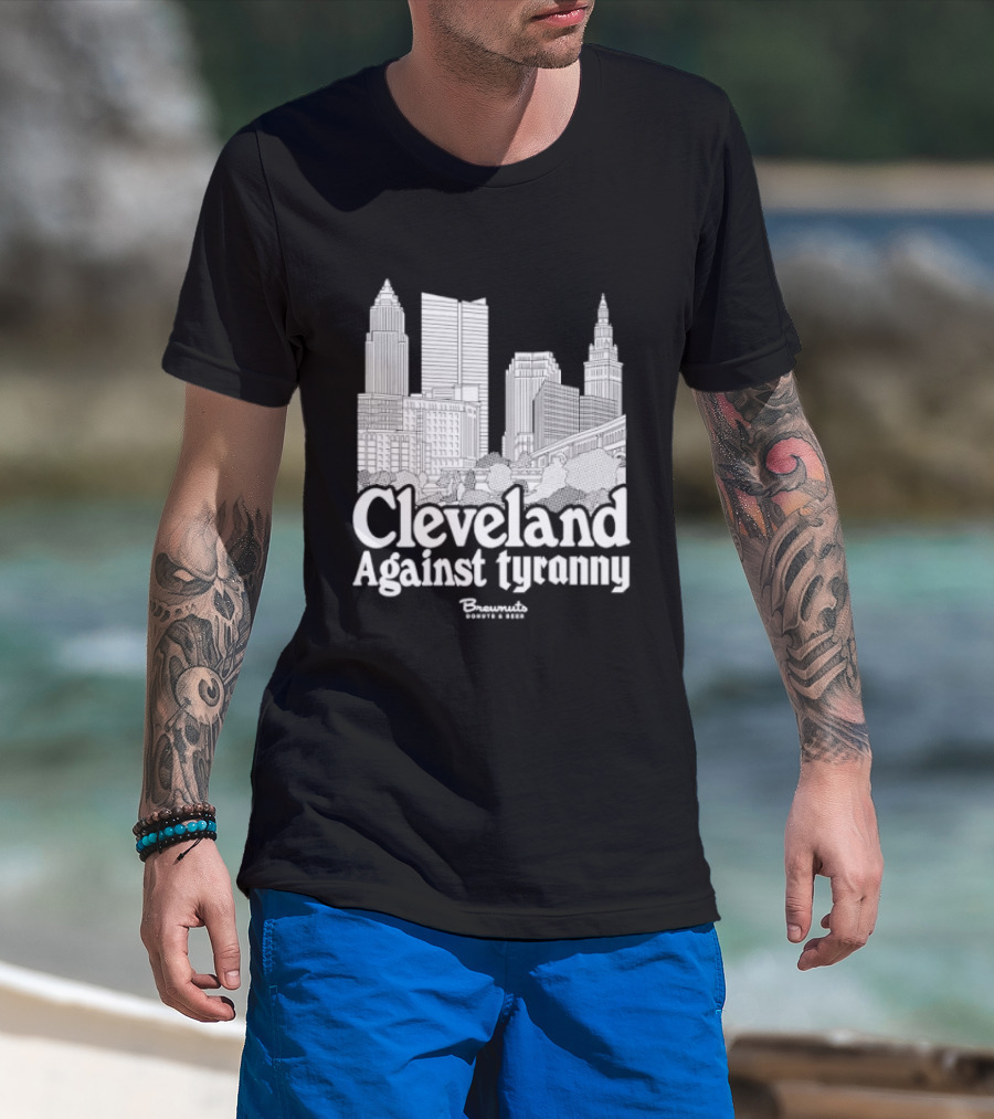 Cleveland Against Tyranny City Skyline Tower City Terminal Towers T-Shirt
