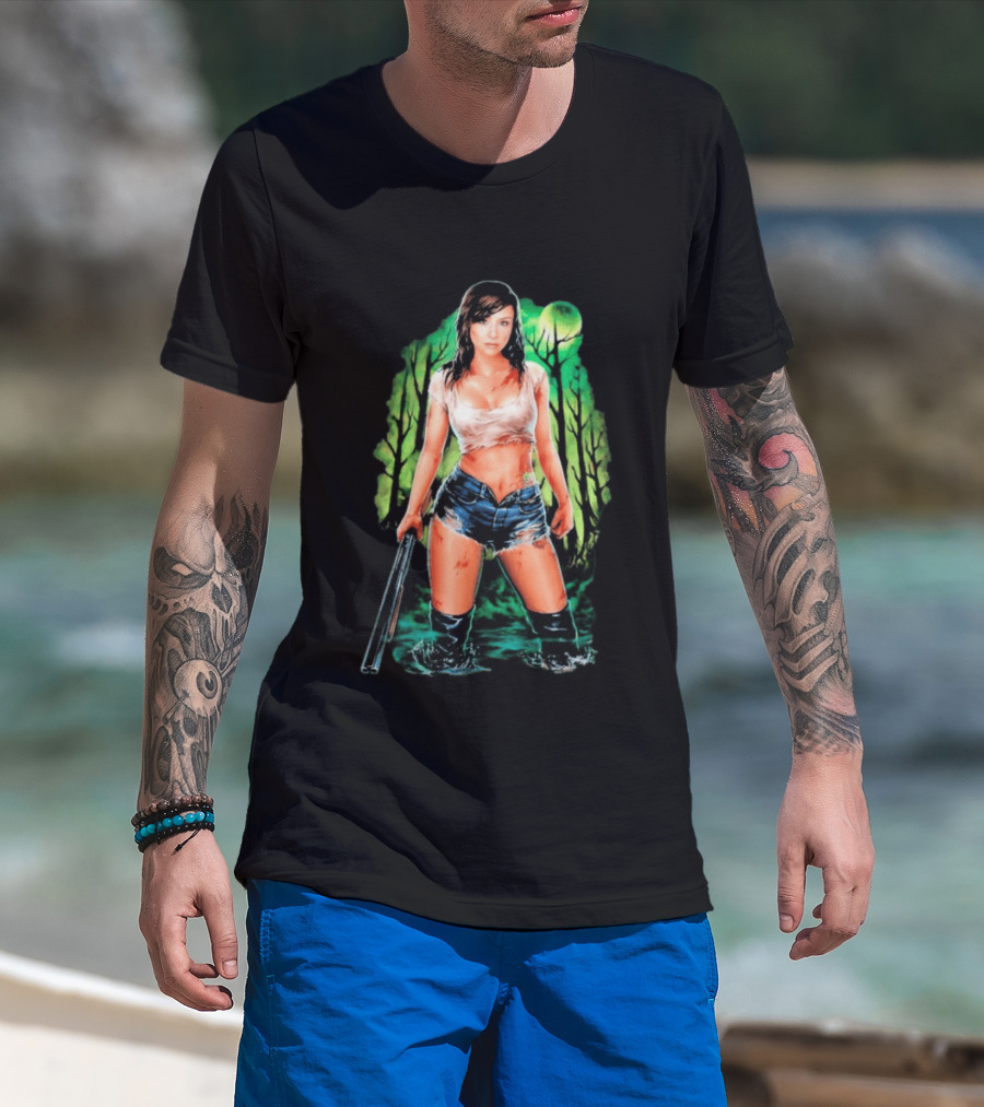 Danielle Harris Still Standing Fierce Survivalist Character In Forest Scene T-Shirt