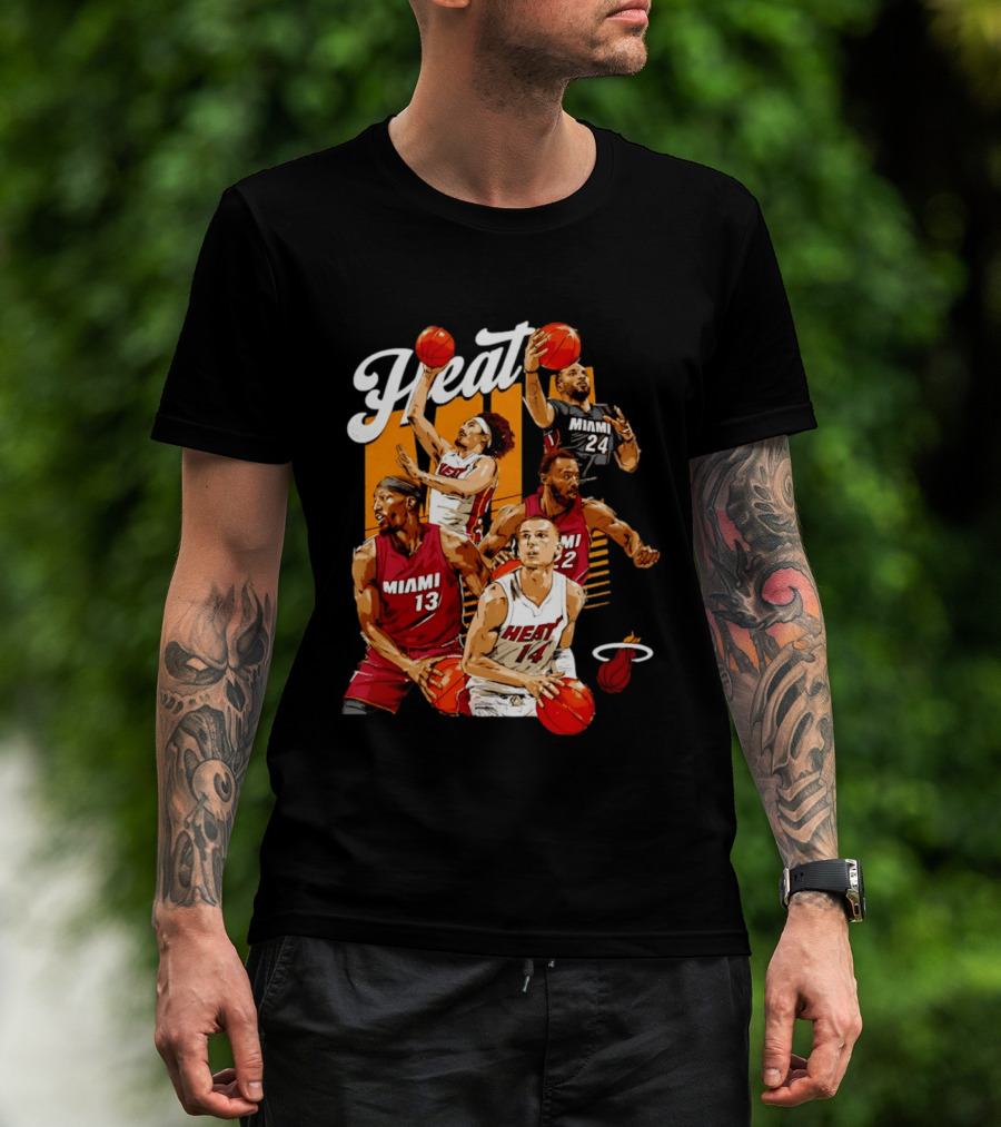 Miami Heat 2026 Starting 5 Basketball Players Miami 13 14 22 24 T-Shirt