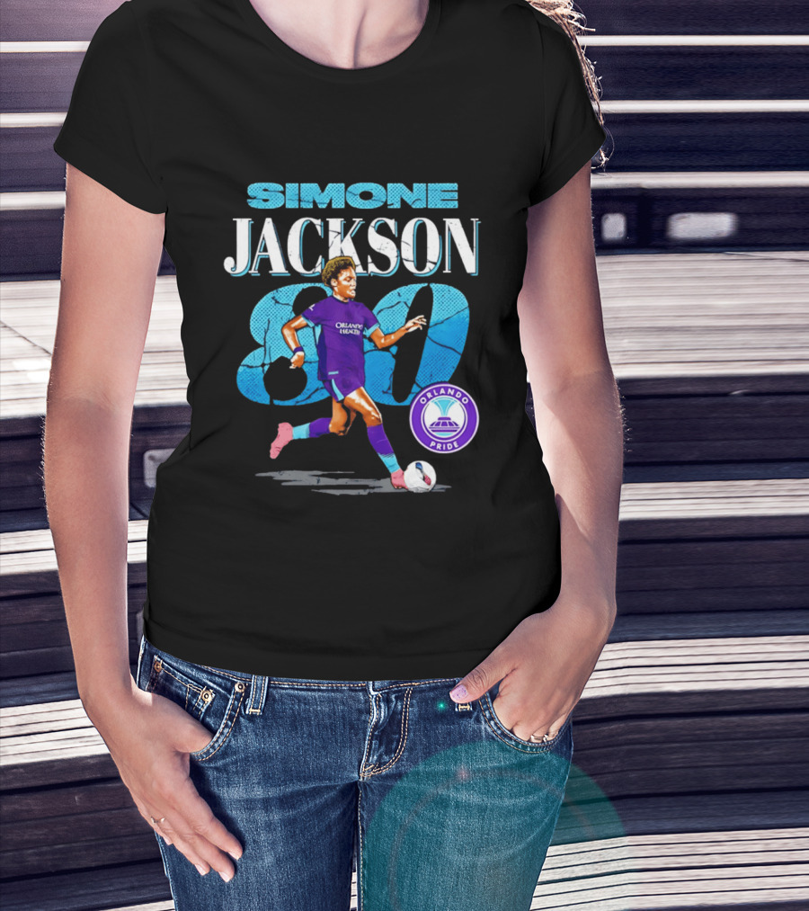 Simone Jackson Orlando Pride 80 Cracked Number Soccer T-Shirt