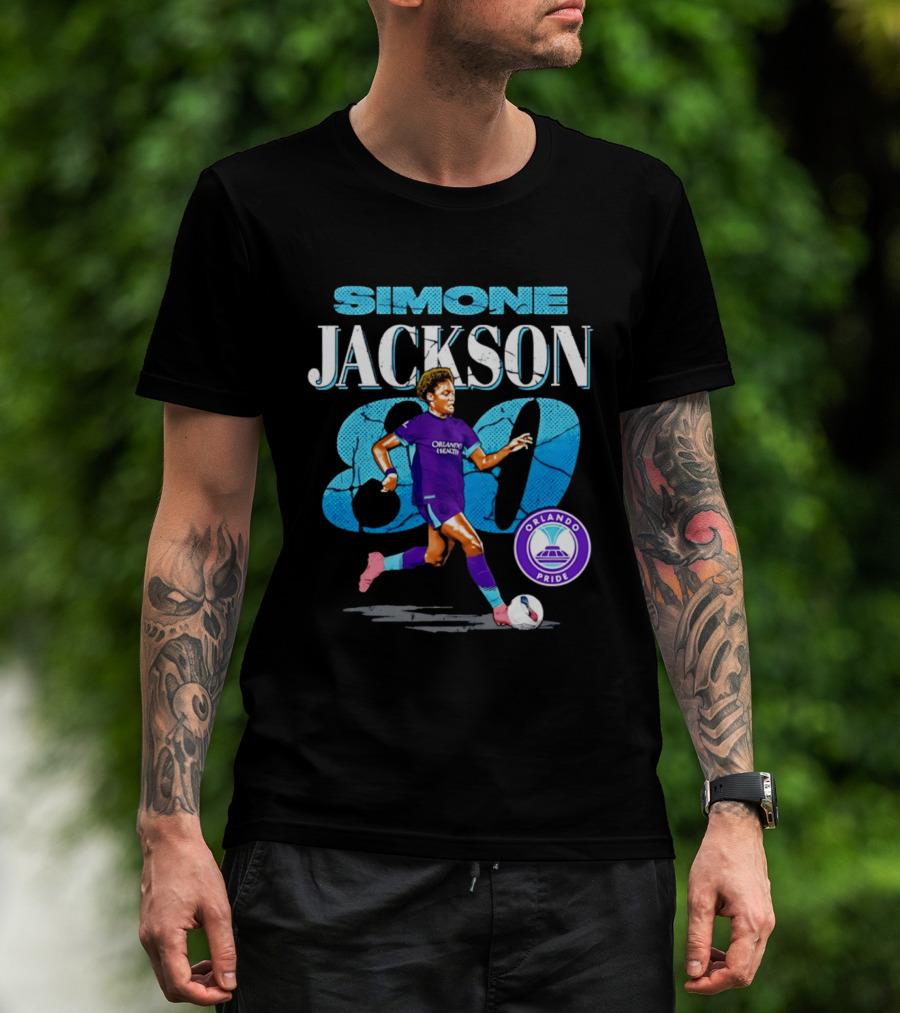 Simone Jackson Orlando Pride 80 Cracked Number Soccer T-Shirt