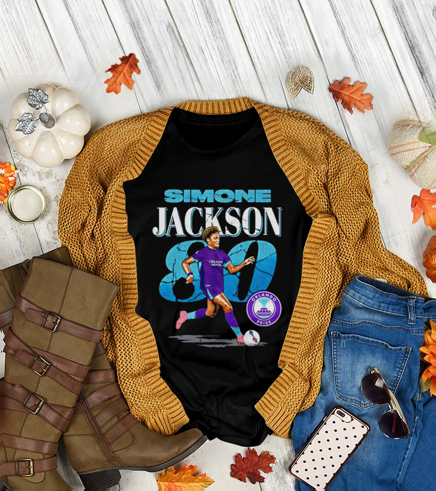 Simone Jackson Orlando Pride 80 Cracked Number Soccer T-Shirt