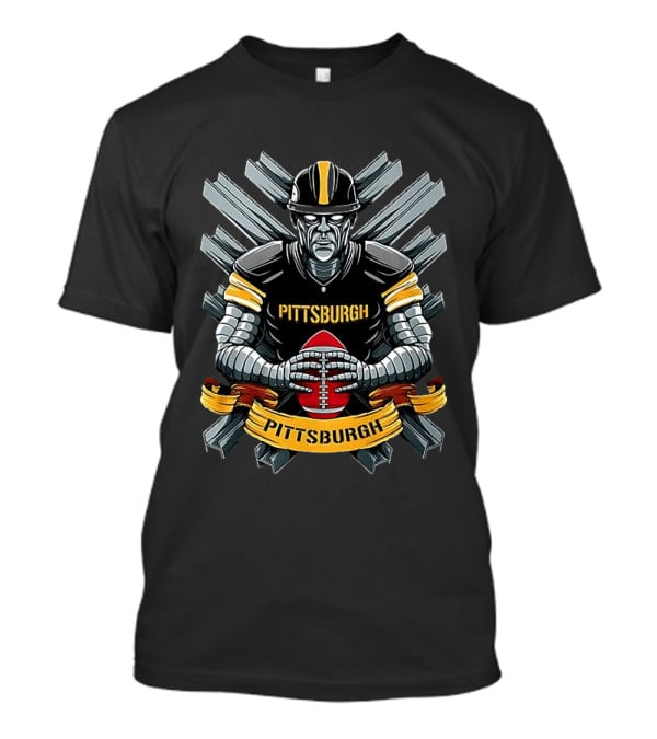 Pittsburgh Steelers Robot Player Holding Football T-Shirt