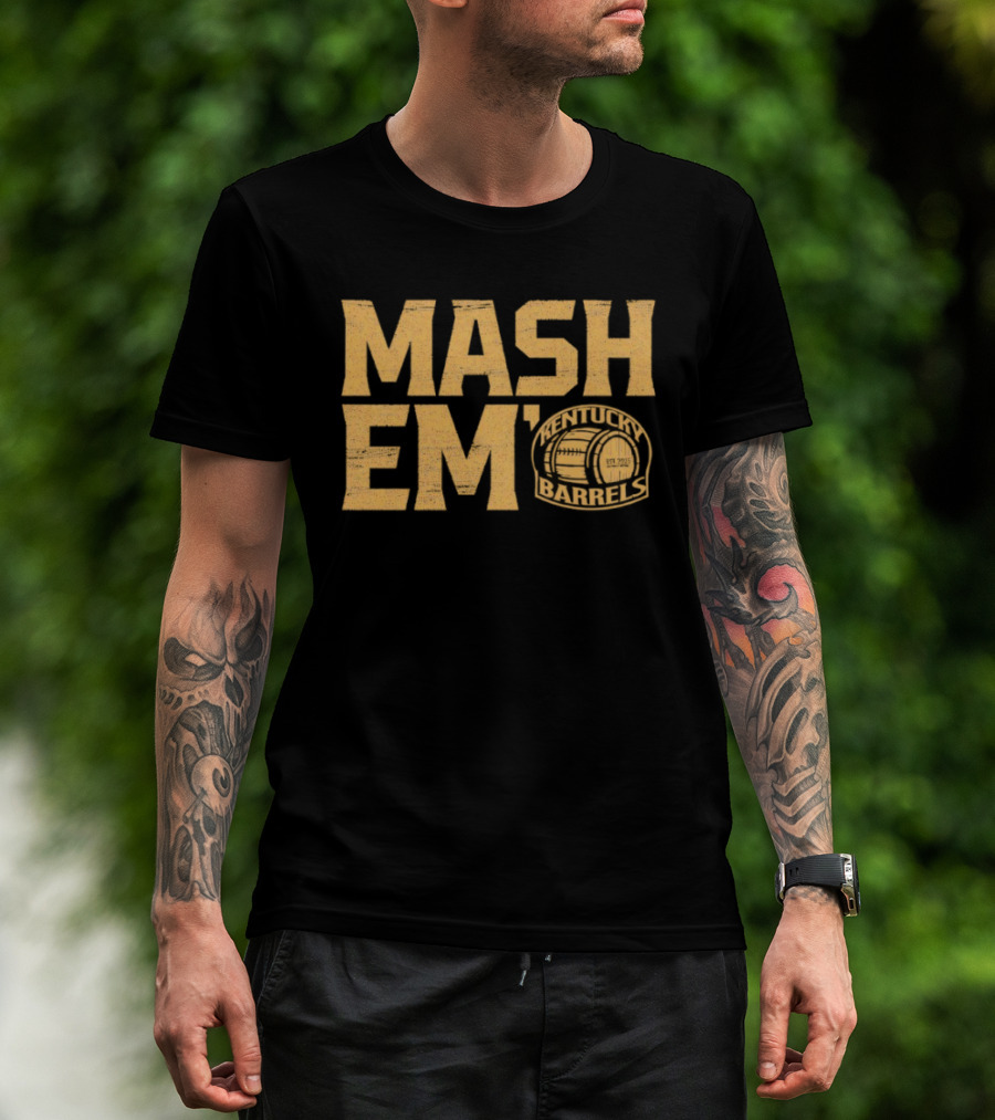 Kentucky Barrels Mash Em Football Helmet T-Shirt