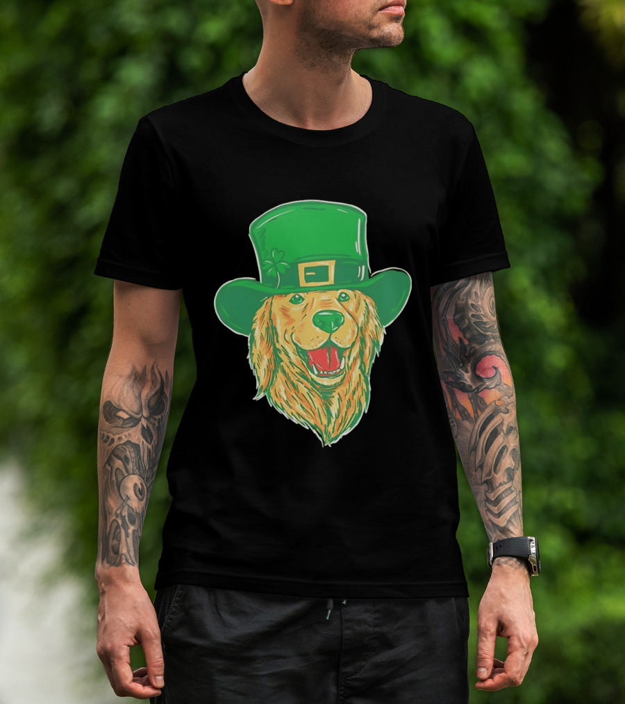 Leprechaun Golden Retriever St. Patrick's Day 2026 Celebration T-Shirt