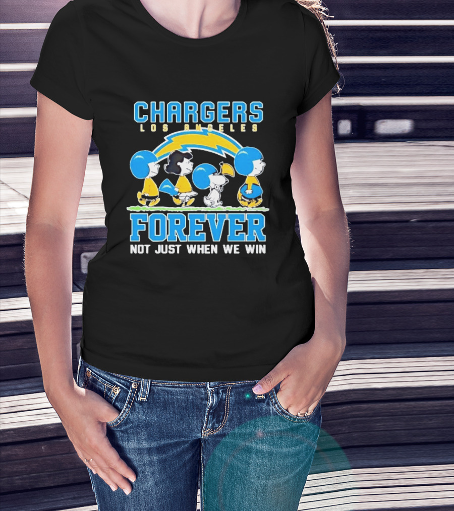 Los Angeles Chargers Peanuts Characters Forever Not Just When We Win T-Shirt