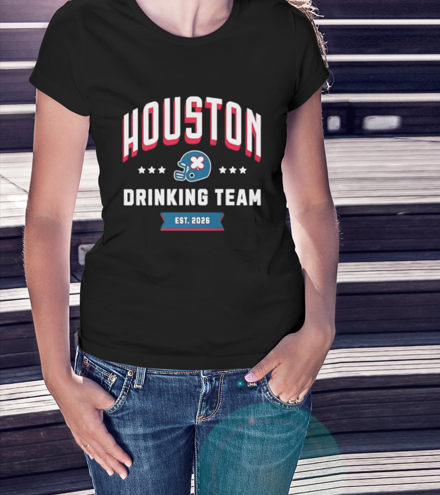 Houston Drinking Team 2026 Helmet Design Stars T-Shirt