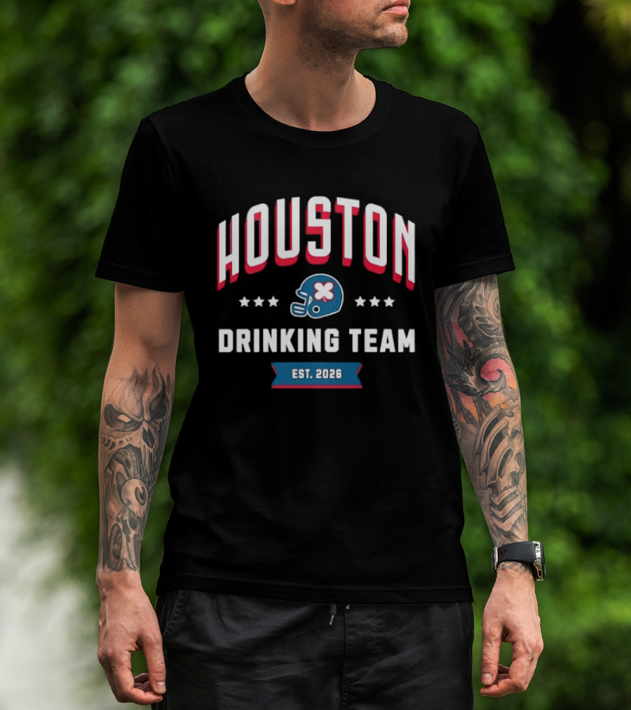 Houston Drinking Team 2026 Helmet Design Stars T-Shirt
