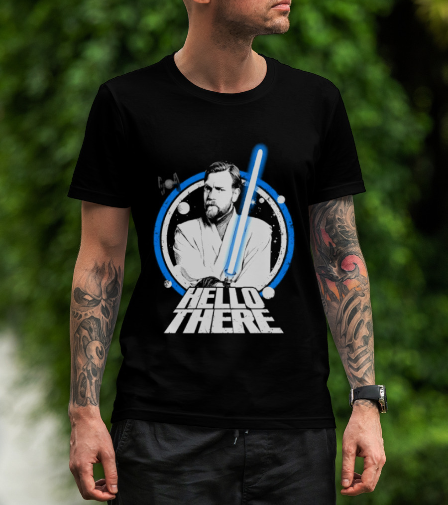 Obi Wan Kenobi Hello There Lightsaber Circle T-Shirt