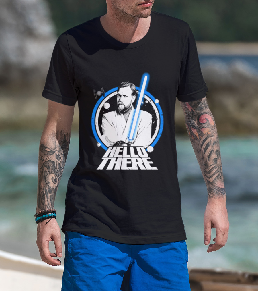 Obi Wan Kenobi Hello There Lightsaber Circle T-Shirt