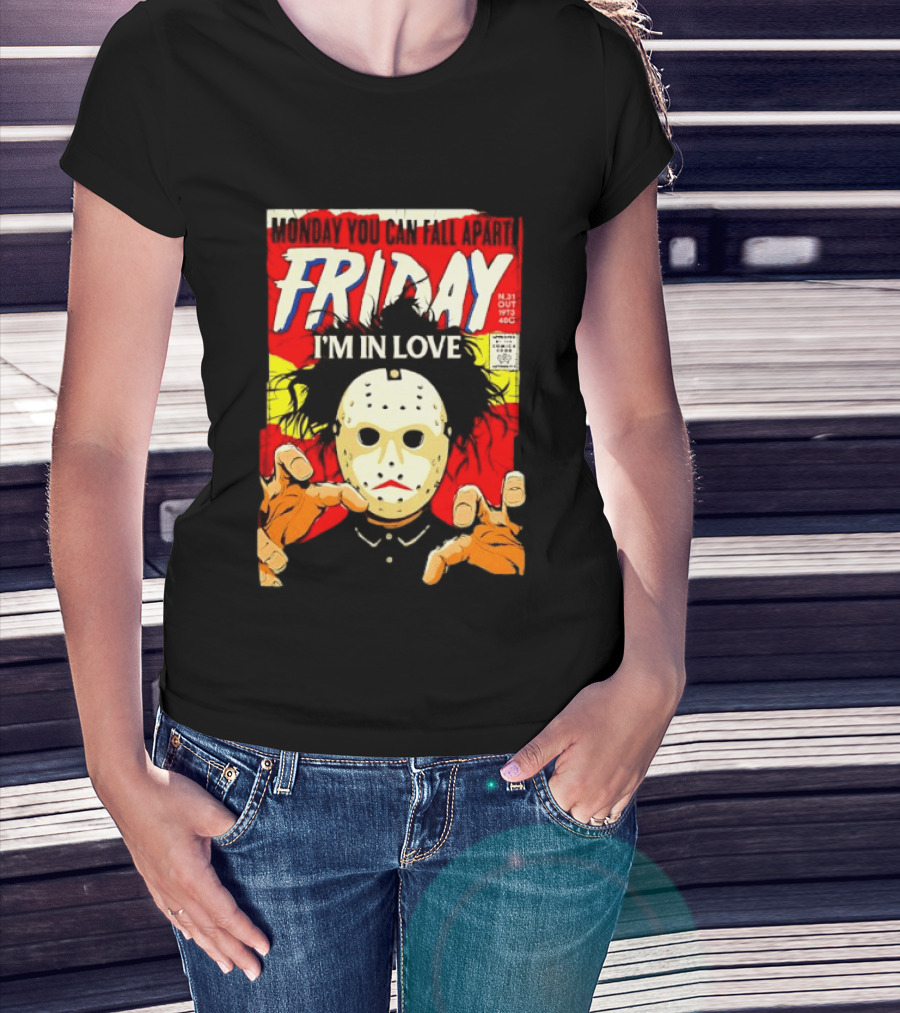 Monday You Can Fall Apart Friday I'm In Love Jason Voorhees Comic T-Shirt