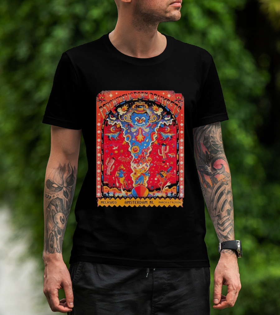 Psychedelic Porn Crumpets Melkweg Amsterdam NL March 6 7 8 2026 Vibrant Concert T-Shirt