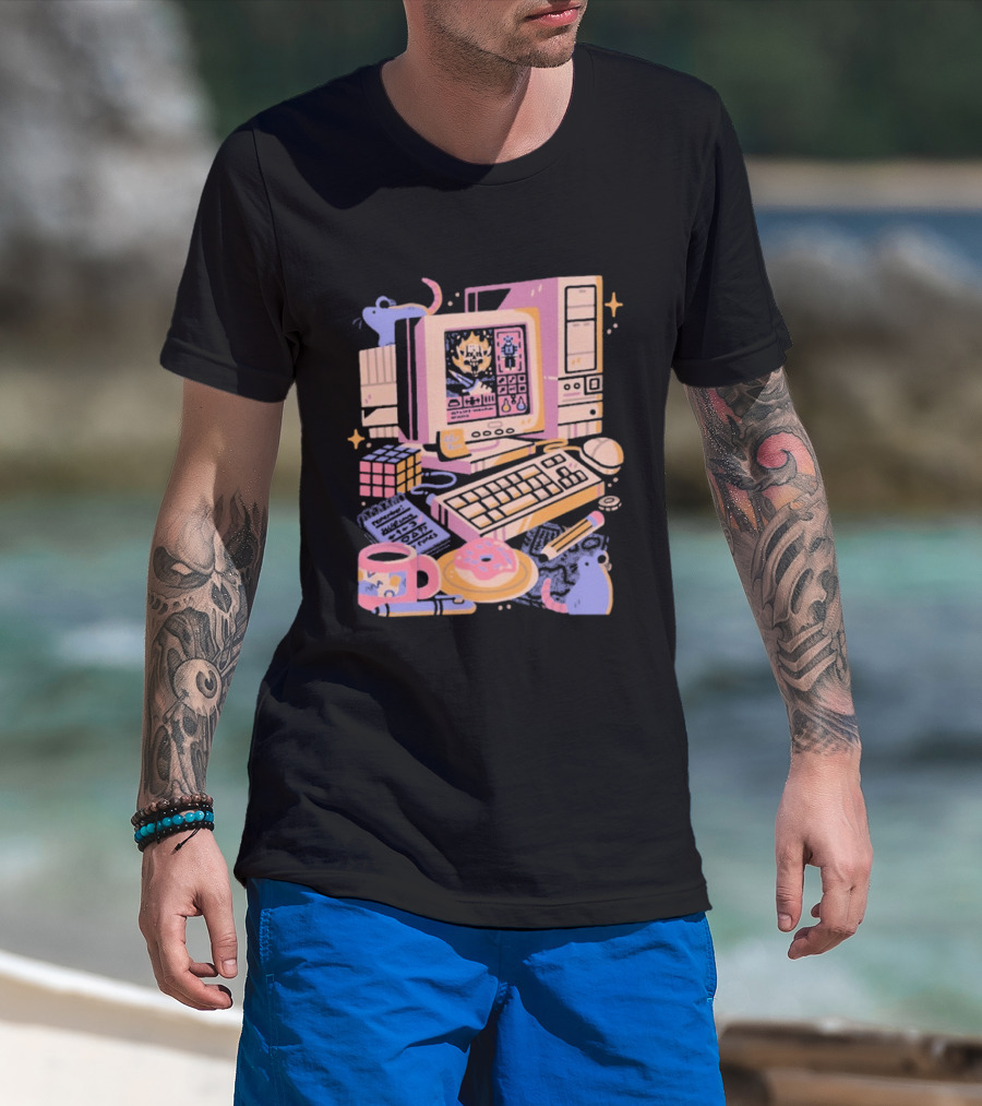 1000 Dead Draculas Computer Mice Retro Gaming Pastel Aesthetic T-Shirt