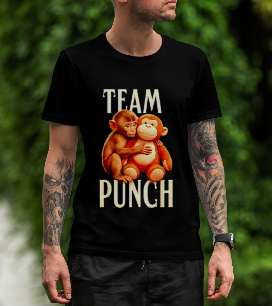 Baby Monkey Team Punch Cartoon T-Shirt