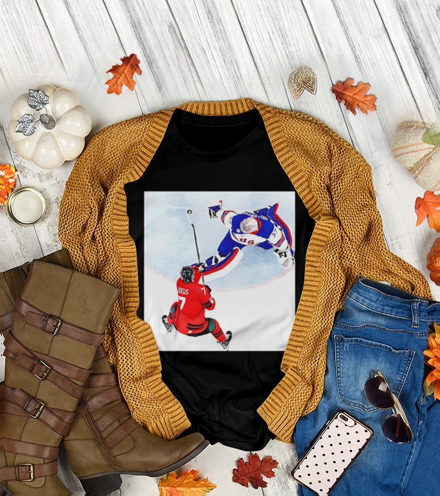 Connor Hellebuyck USA Goalie Save Hockey Match T-Shirt