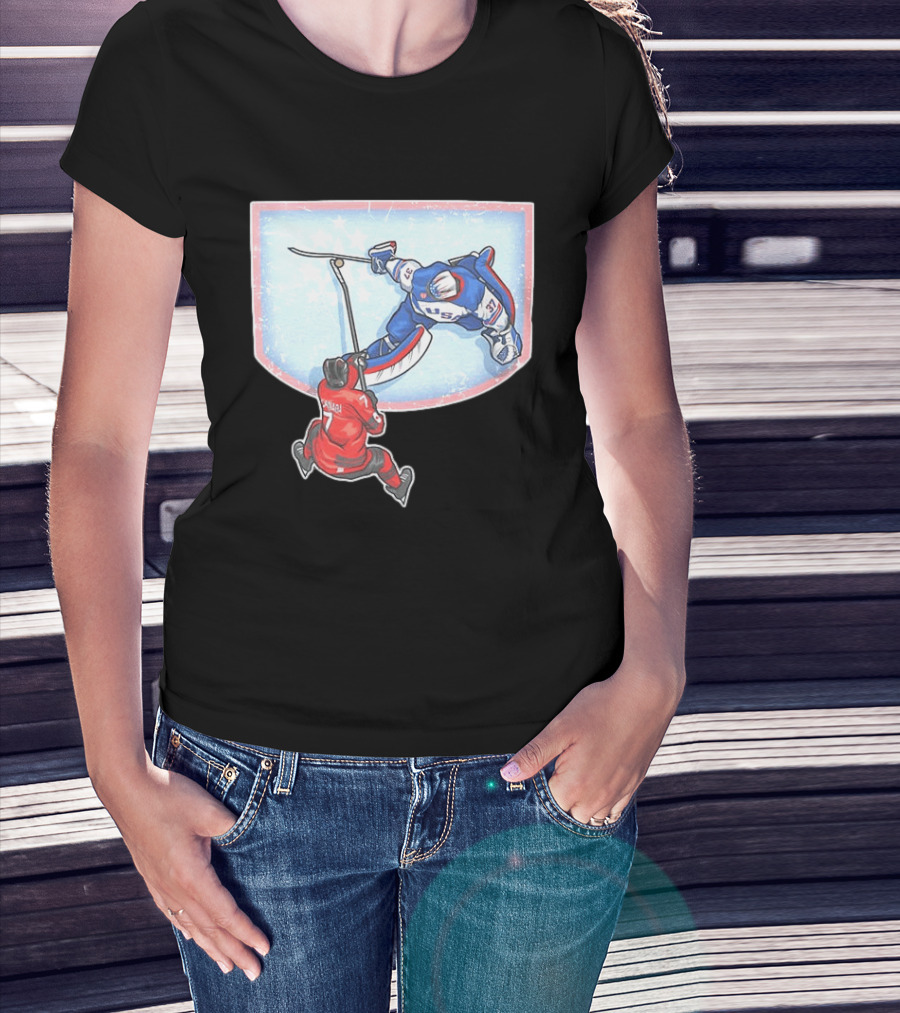 Connor Hellebuyck 2026 Winter Olympics USA Hockey Goalie Save Event T-Shirt