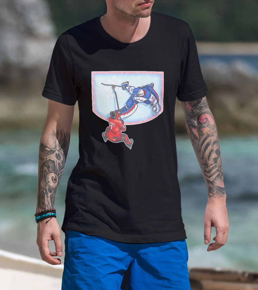 Connor Hellebuyck 2026 Winter Olympics USA Hockey Goalie Save Event T-Shirt