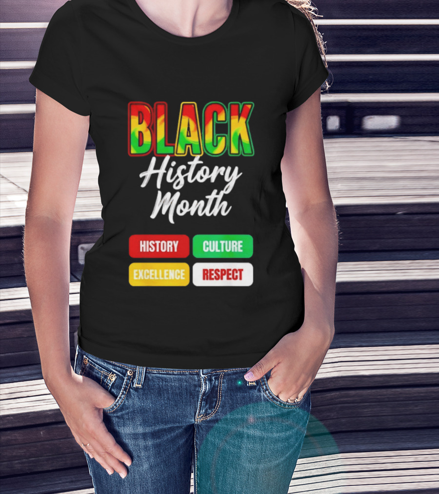 BLACK History Month History Culture Excellence Respect T-Shirt