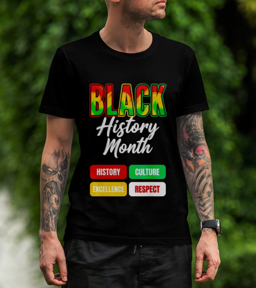 BLACK History Month History Culture Excellence Respect T-Shirt