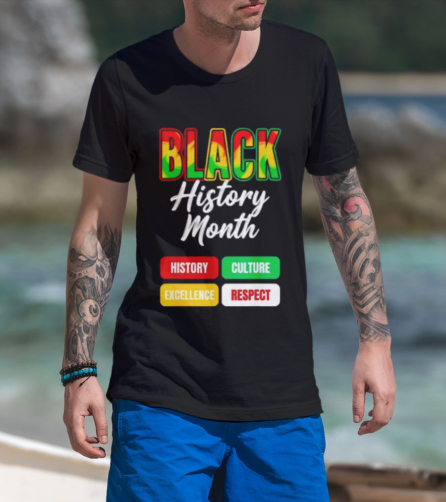 BLACK History Month History Culture Excellence Respect T-Shirt
