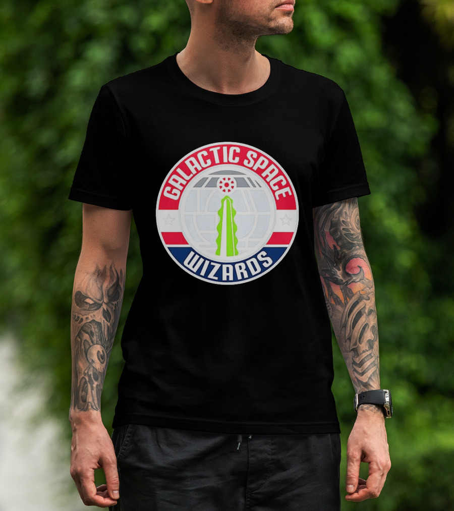 Galactic Space Wizards Iconic Sci Fi Emblem Magic Force Motif T-Shirt