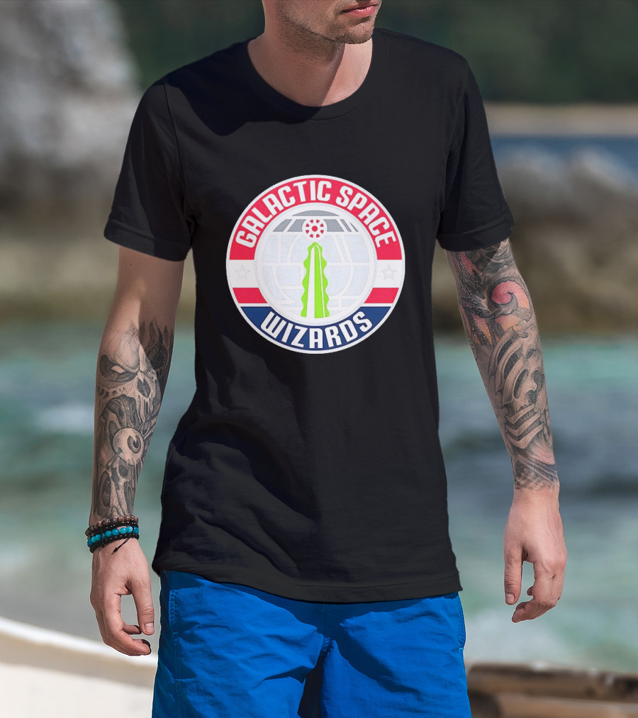 Galactic Space Wizards Iconic Sci Fi Emblem Magic Force Motif T-Shirt