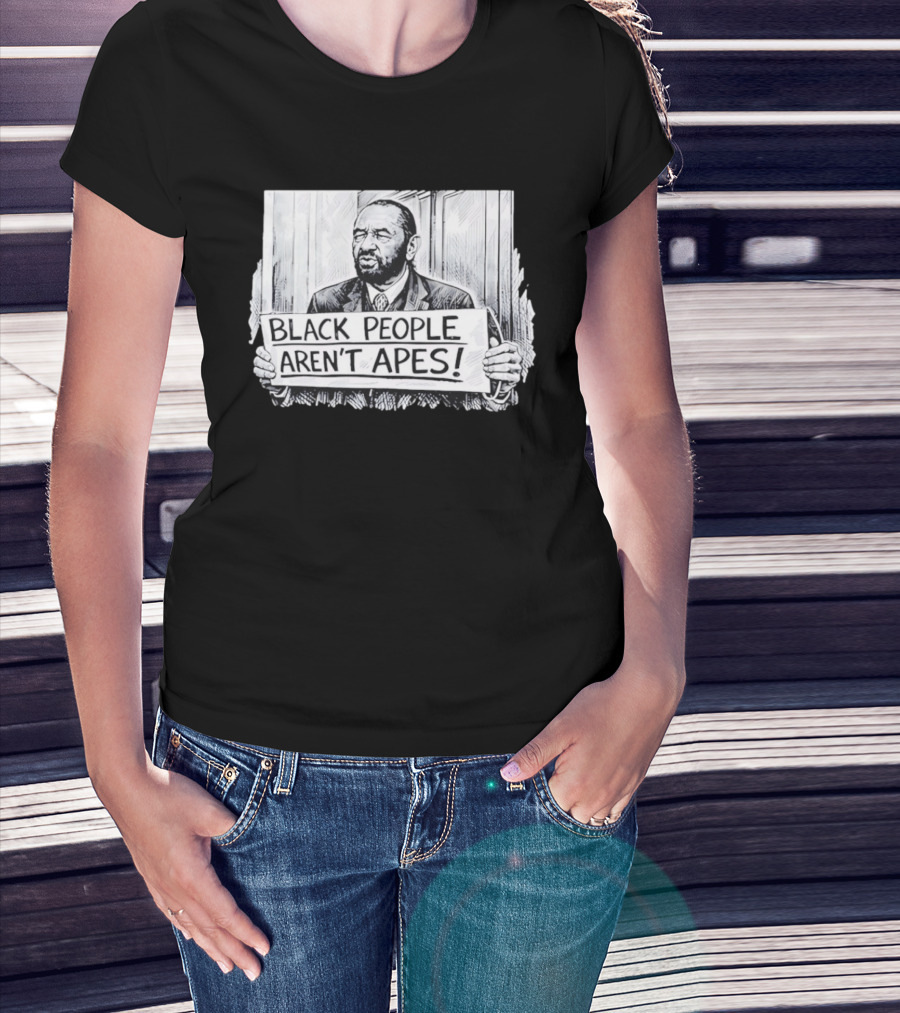 Black People Aren't Apes Black Men And Holding Sign Sketch T-Shirt