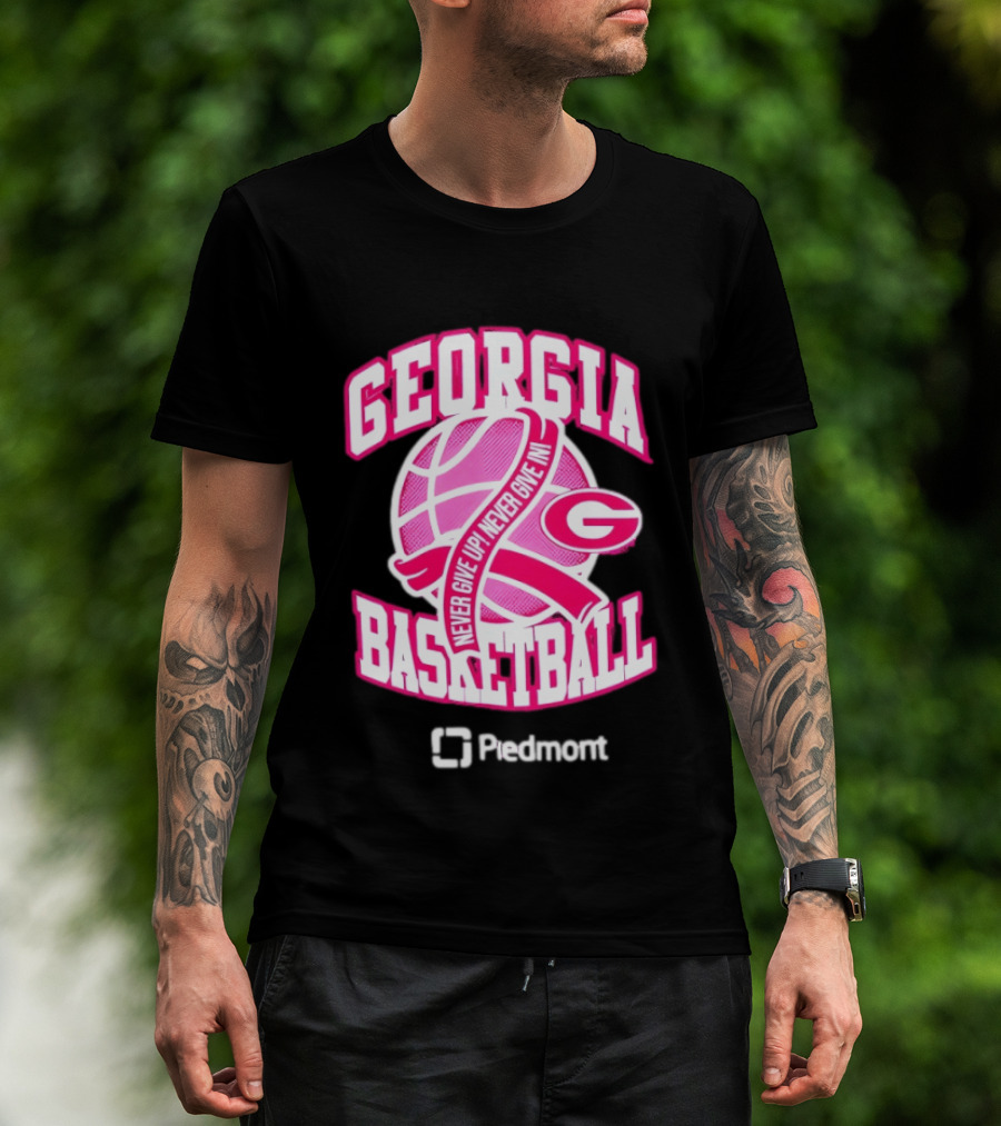 Georgia Bulldogs Never Give Up Never Give In Women's Basketball T-Shirt