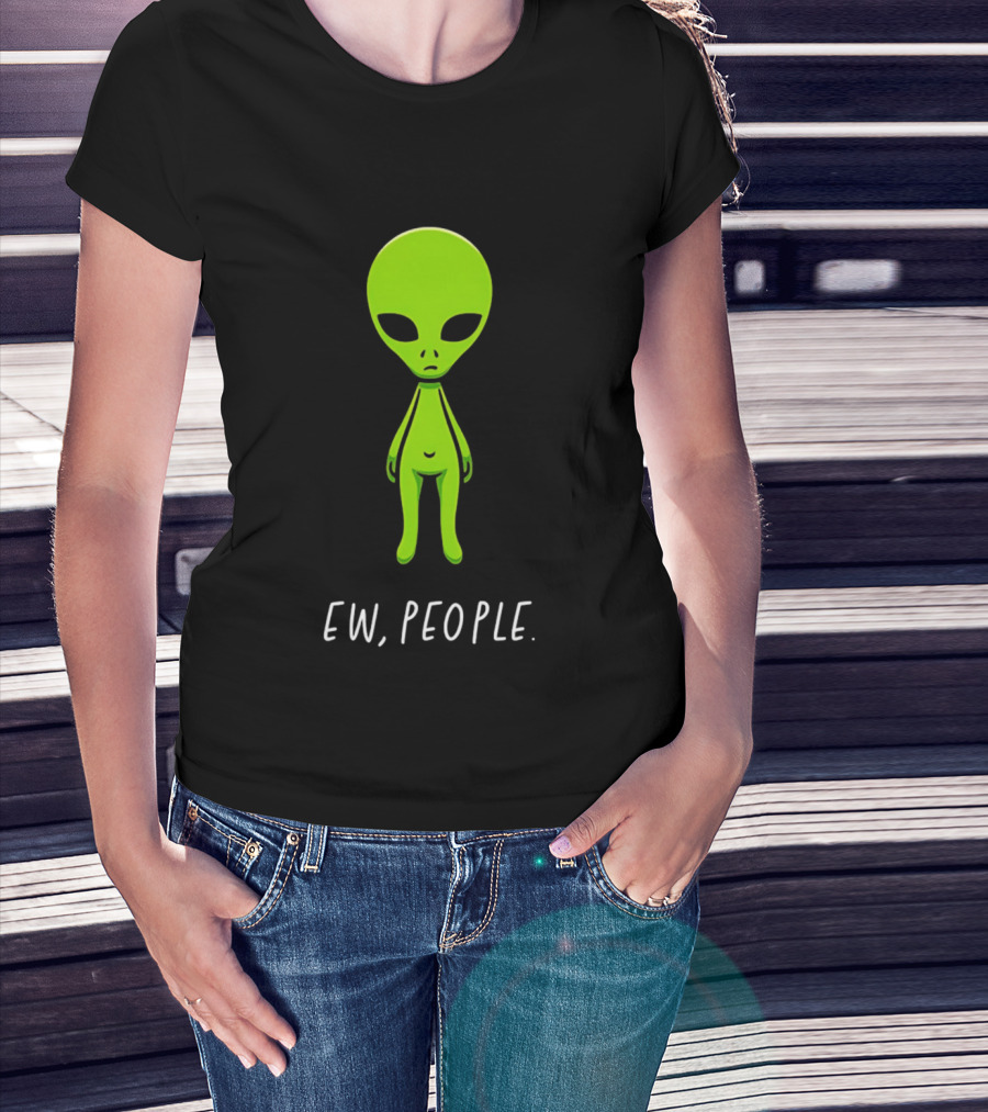 Ew People Green Alien Saucer Eyed T-Shirt