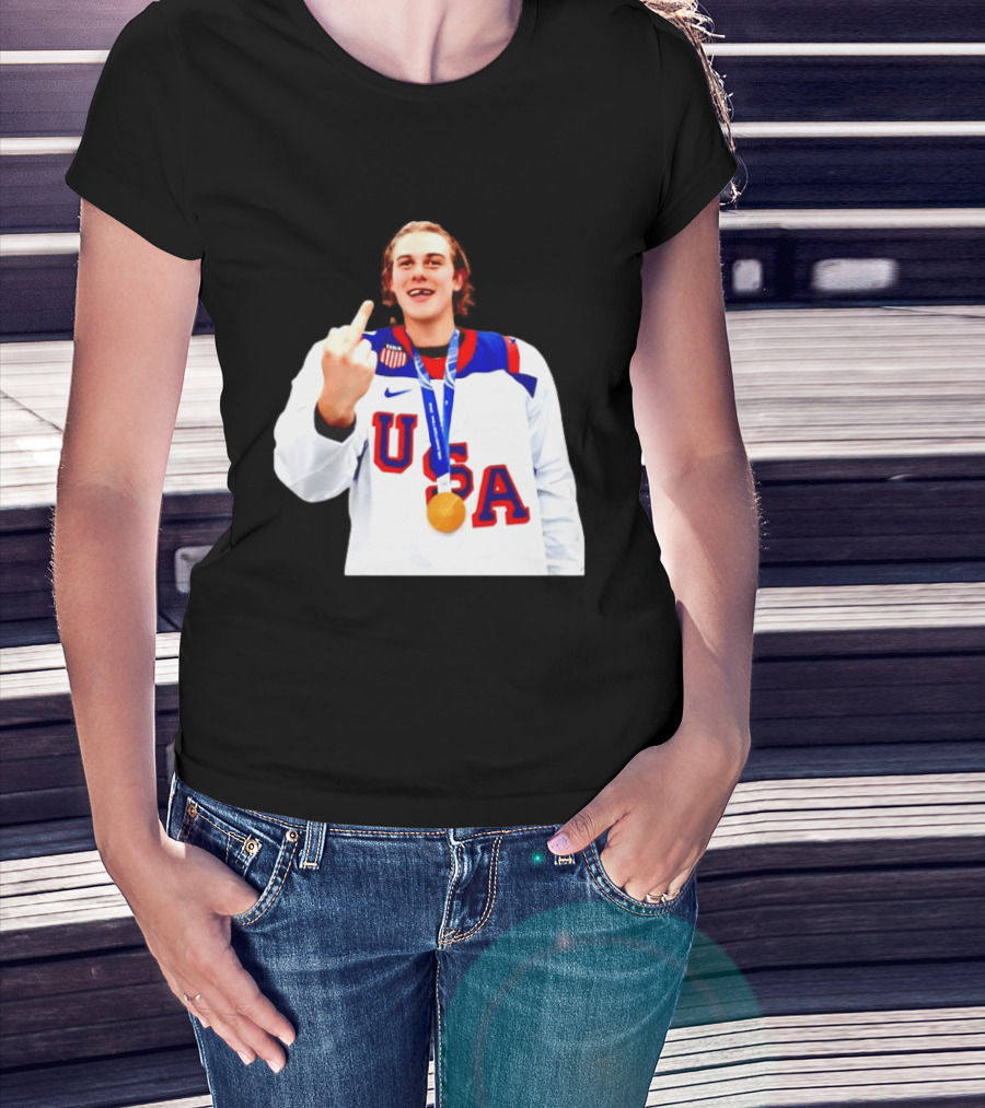 USA Gold Medal Middle Finger Olympic 2026 T-Shirt