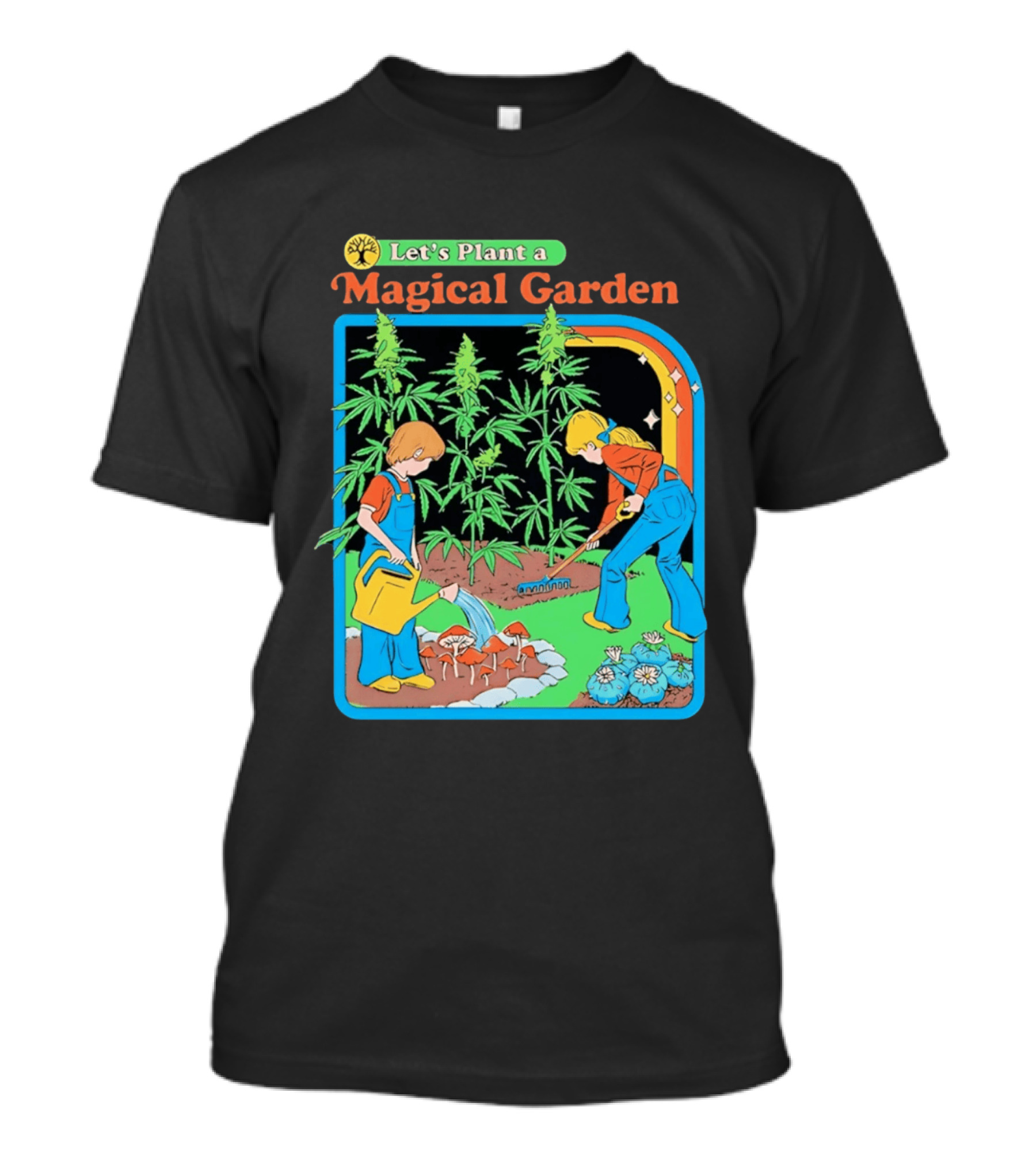 Let's Plant A Magical Garden Children Steven Rhodes Retro Gardening Adventure T-Shirt