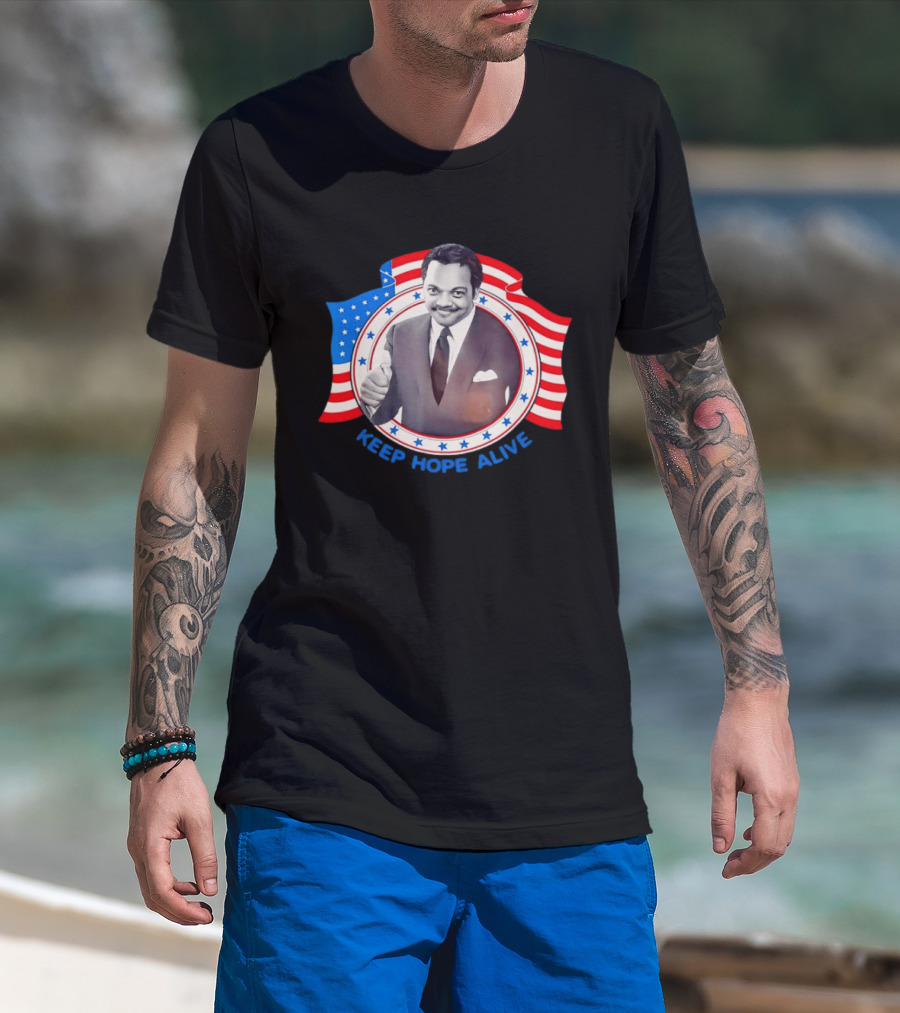 Jackson Jesse Keep Hope Alive Patriotic American Flag Stars T-Shirt