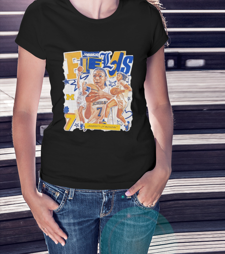 Jessica Fields University Of Michigan Basketball Number 7 T-Shirt