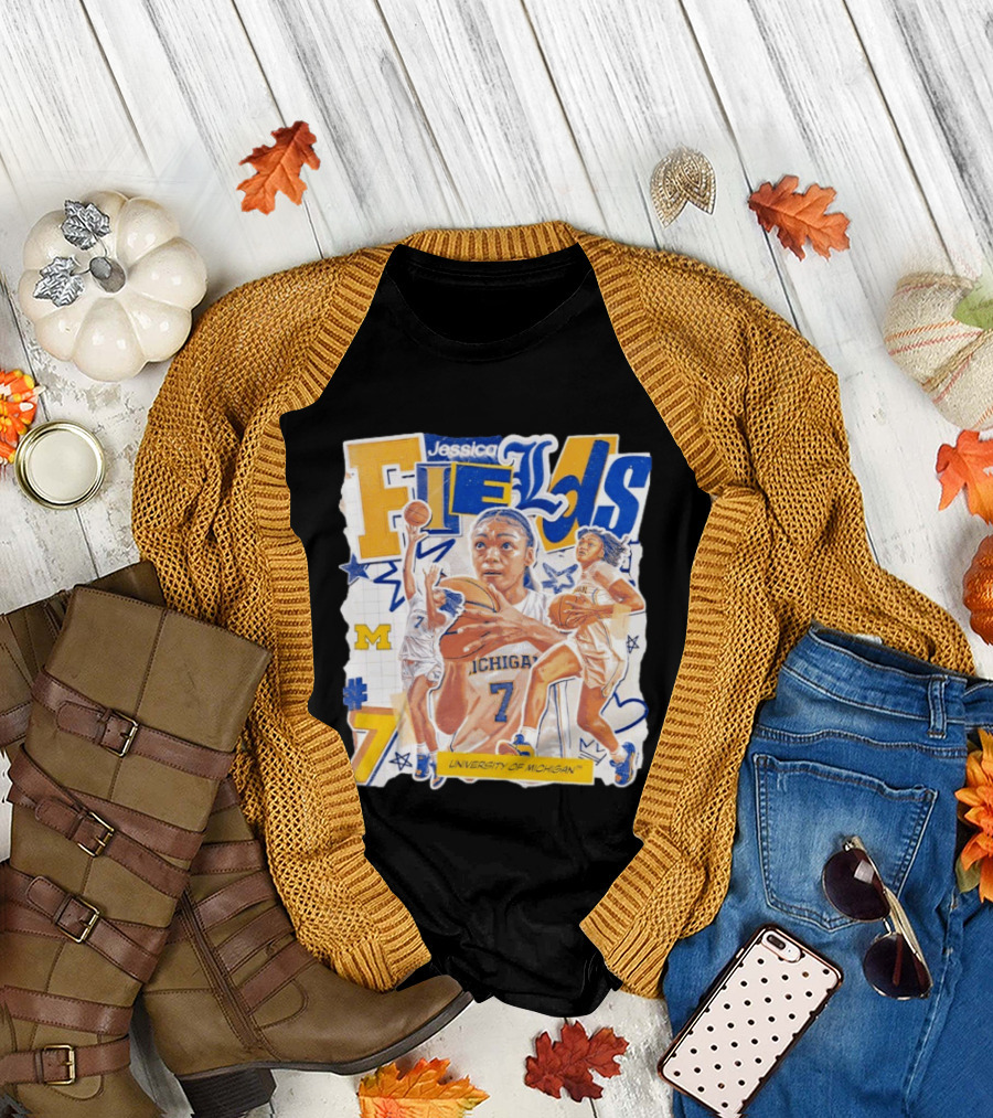 Jessica Fields University Of Michigan Basketball Number 7 T-Shirt