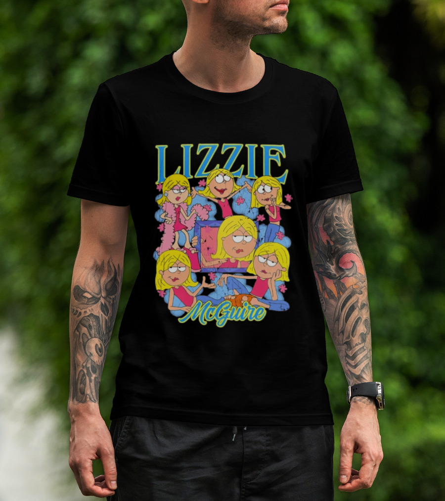 Lizzie McGuire Cartoon Characters Graphic Featuring Lizzie T-Shirt