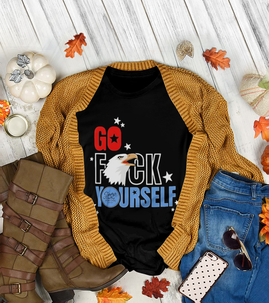 Jimmys Famous Seafood Go F Yourself Bald Eagle Stars T-Shirt