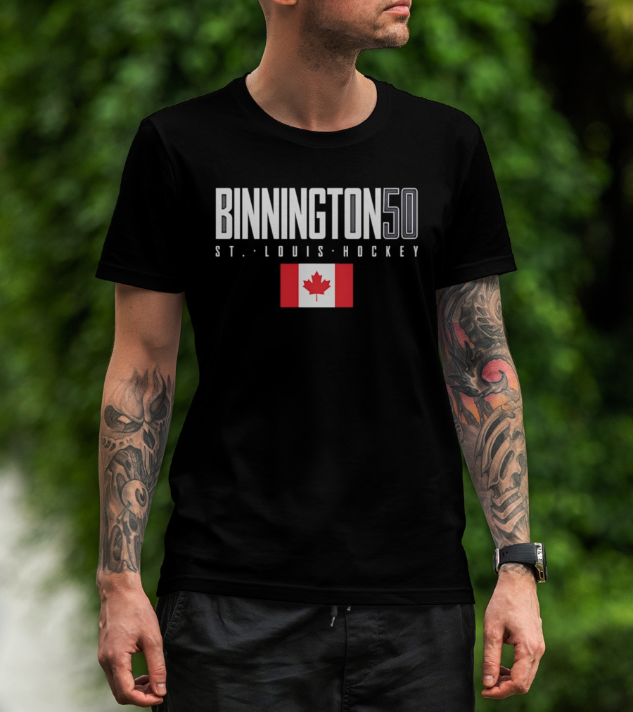 Binnington 50 St. Louis Hockey Canada Flag T-Shirt