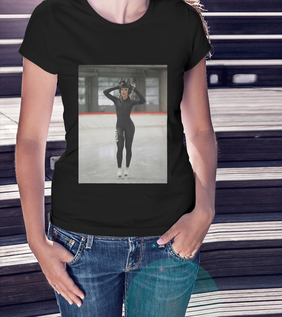 Jutta Leerdam Speed Skating Night Vision Helmet And Suit Ice Rink T-Shirt
