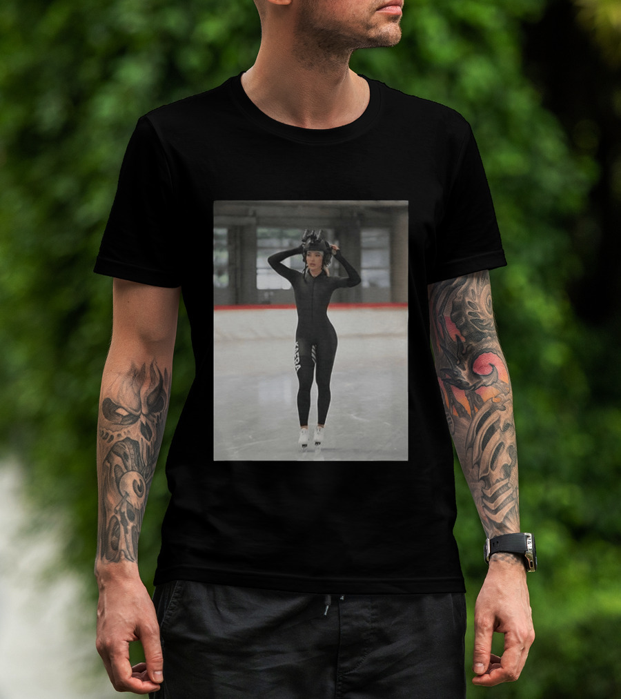 Jutta Leerdam Speed Skating Night Vision Helmet And Suit Ice Rink T-Shirt