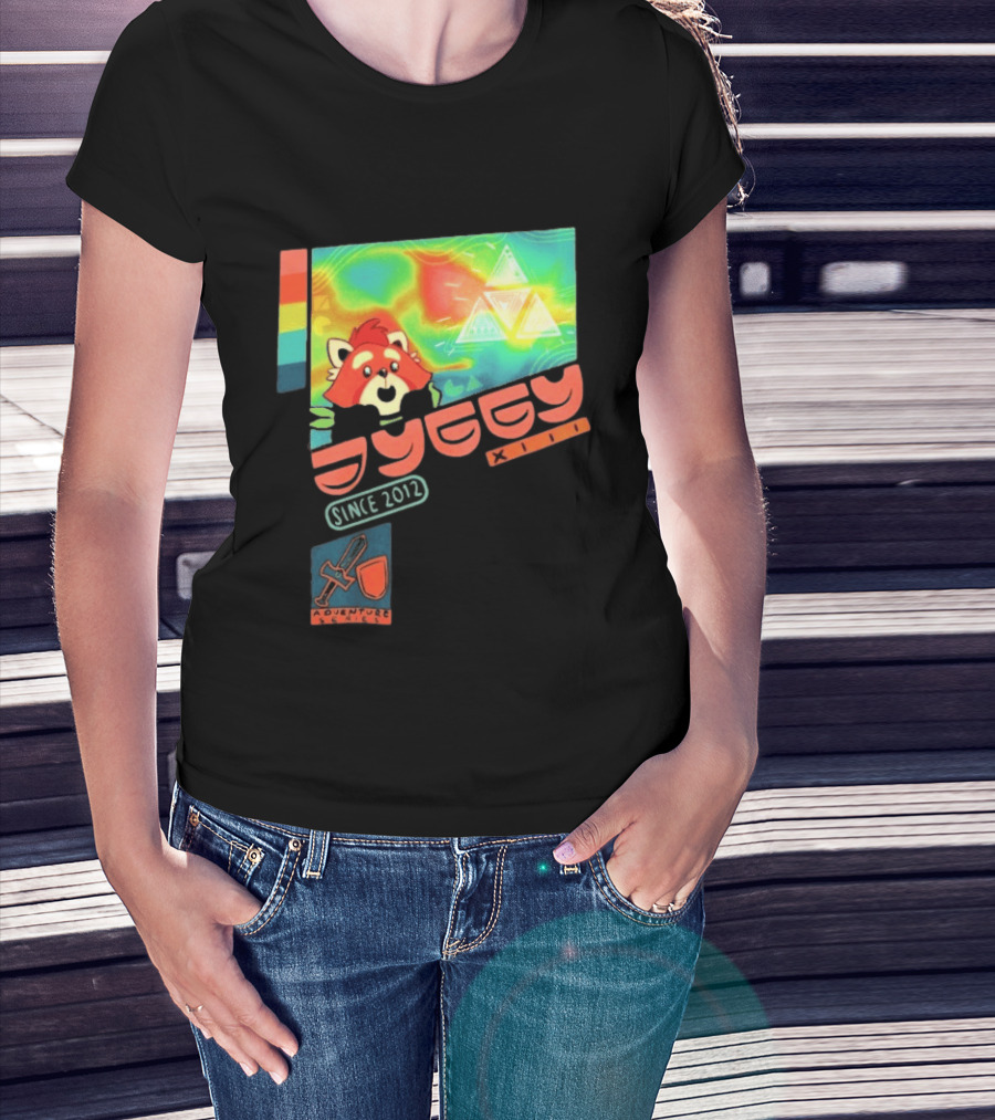 Jyggy Adventuring Since 2012 Red Panda Adventure Seeker Triangles T-Shirt