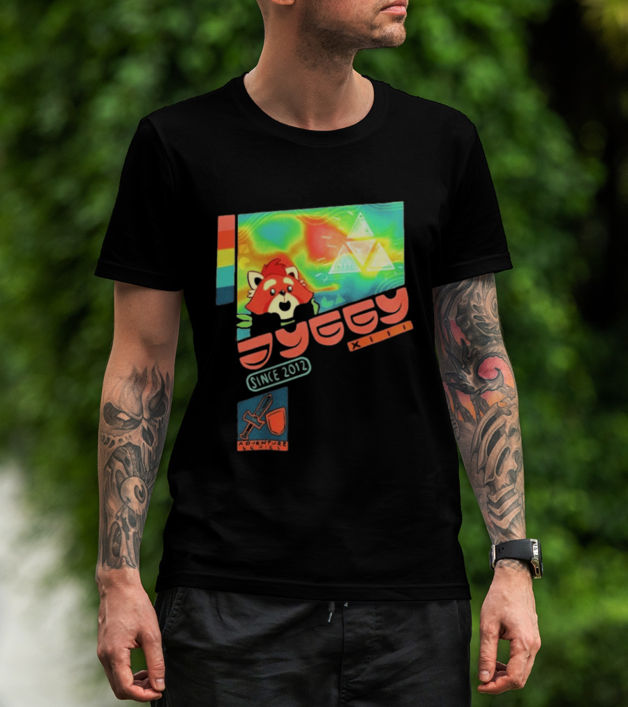 Jyggy Adventuring Since 2012 Red Panda Adventure Seeker Triangles T-Shirt